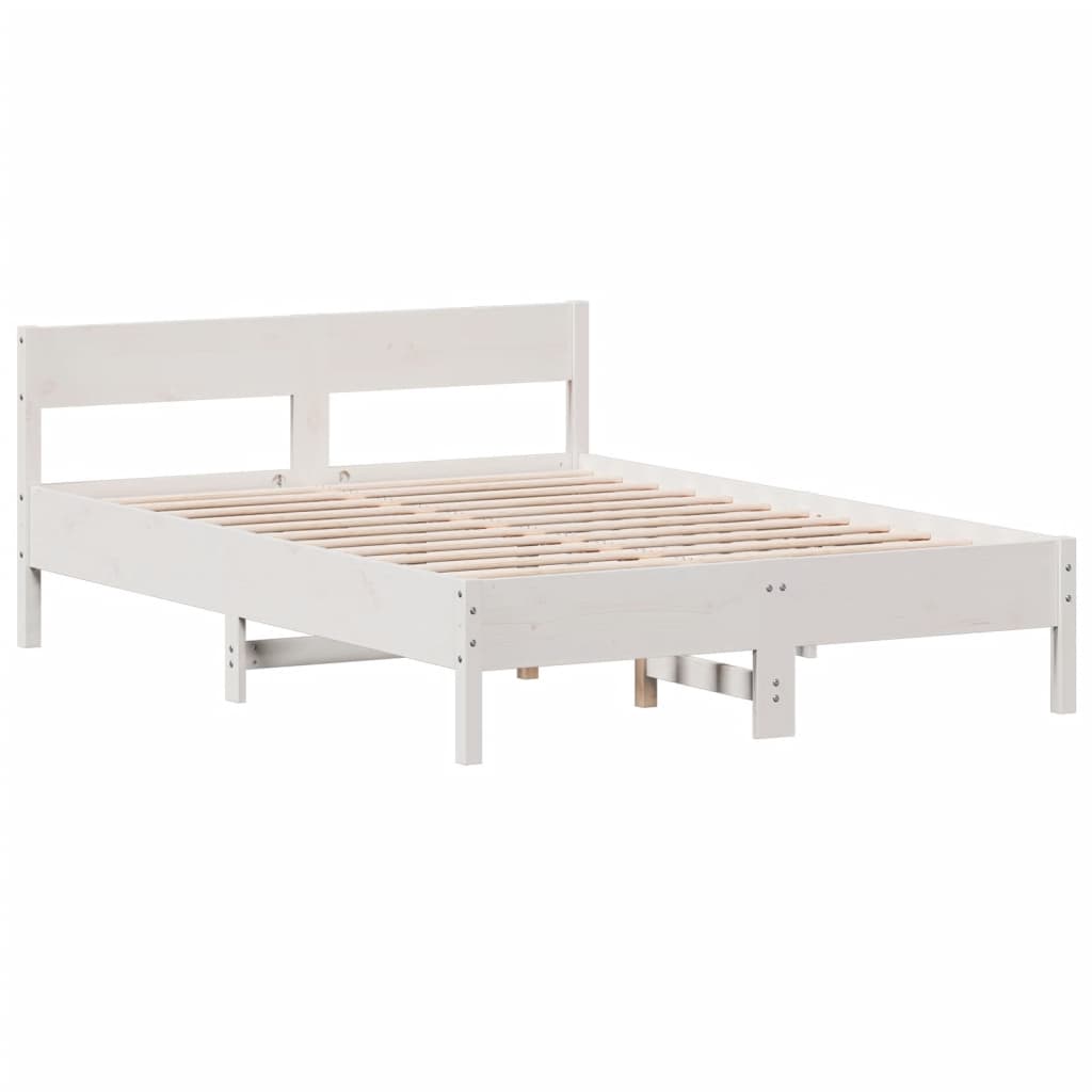 Bed Frame without Mattress White 120x190 cm Small Double Solid Wood Pine