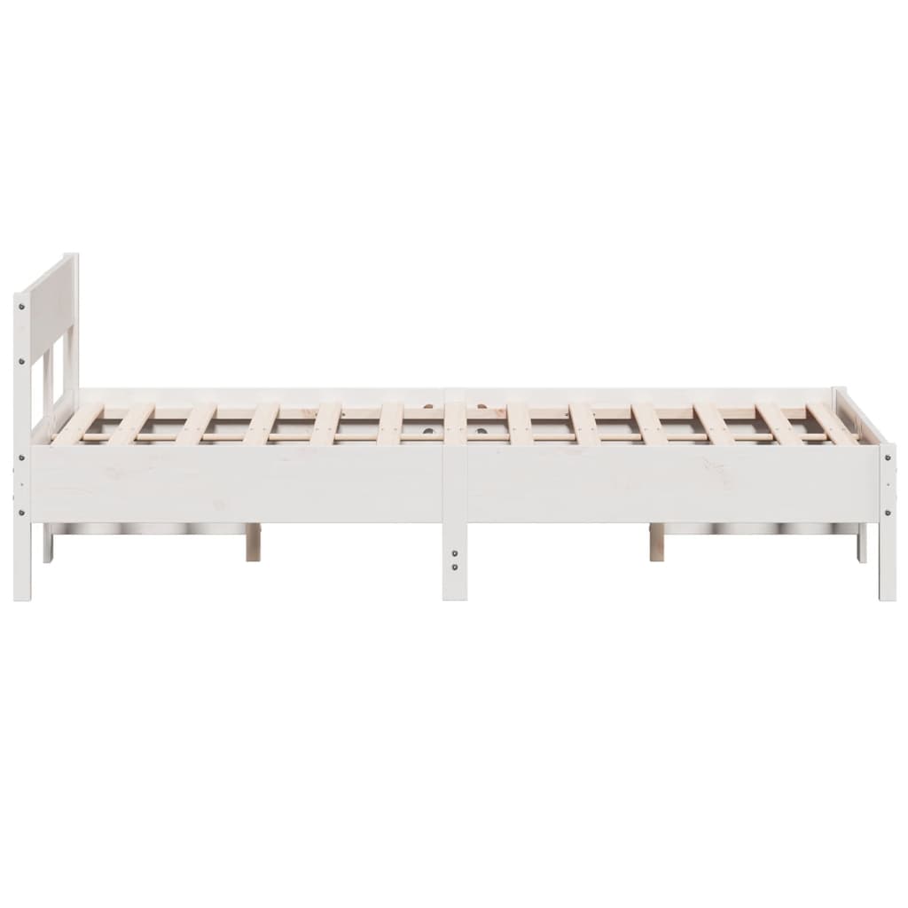 Bed Frame without Mattress White 120x190 cm Small Double Solid Wood Pine