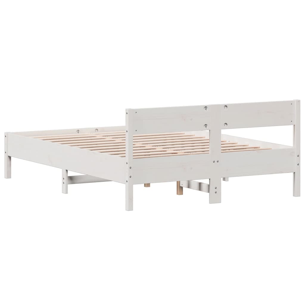 Bed Frame without Mattress White 120x190 cm Small Double Solid Wood Pine