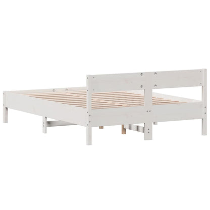 Bed Frame without Mattress White 120x190 cm Small Double Solid Wood Pine