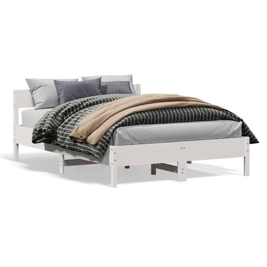 Bed Frame without Mattress White 120x190 cm Small Double Solid Wood Pine