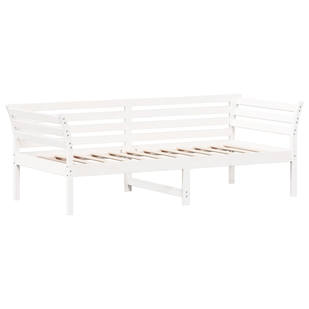Day Bed without Mattress White 100x200 cm Solid Wood Pine