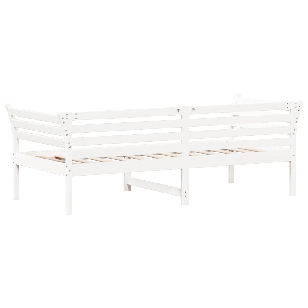 Day Bed without Mattress White 100x200 cm Solid Wood Pine