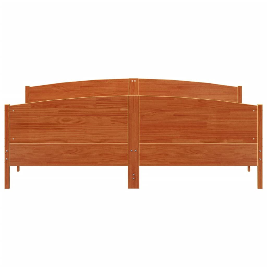 Bed Frame without Mattress Wax Brown 180x200 cm Super King Solid Wood Pine