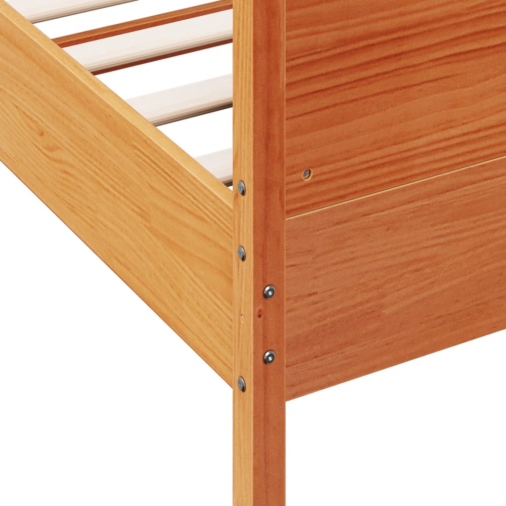Bed Frame without Mattress Wax Brown 180x200 cm Super King Solid Wood Pine