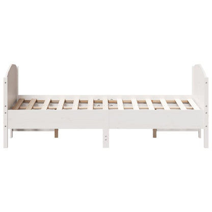 Bed Frame without Mattress White 150x200 cm King Size Solid Wood Pine