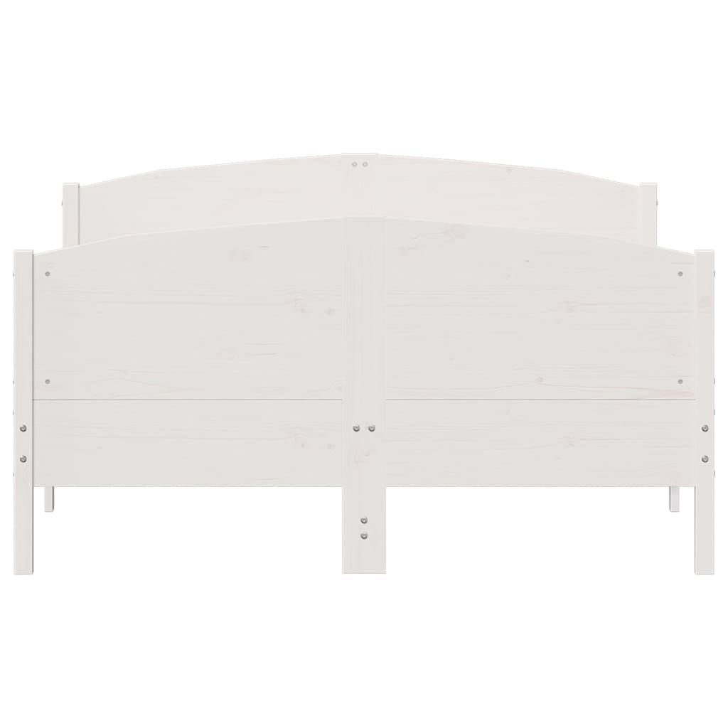 Bed Frame without Mattress White 140x190 cm Solid Wood Pine