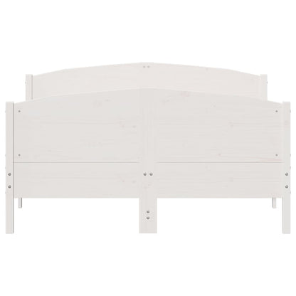 Bed Frame without Mattress White 140x190 cm Solid Wood Pine