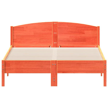Bed Frame without Mattress Wax Brown 160x200 cm Solid Wood Pine