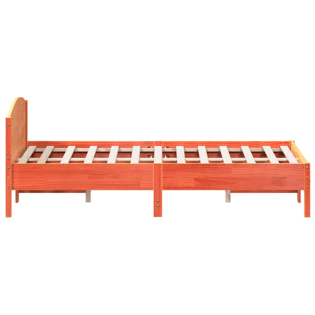 Bed Frame without Mattress Wax Brown 160x200 cm Solid Wood Pine