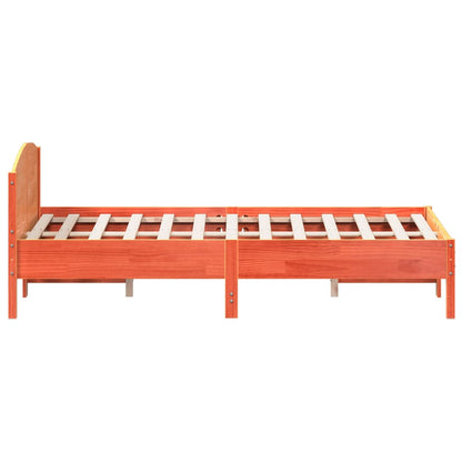 Bed Frame without Mattress Wax Brown 160x200 cm Solid Wood Pine