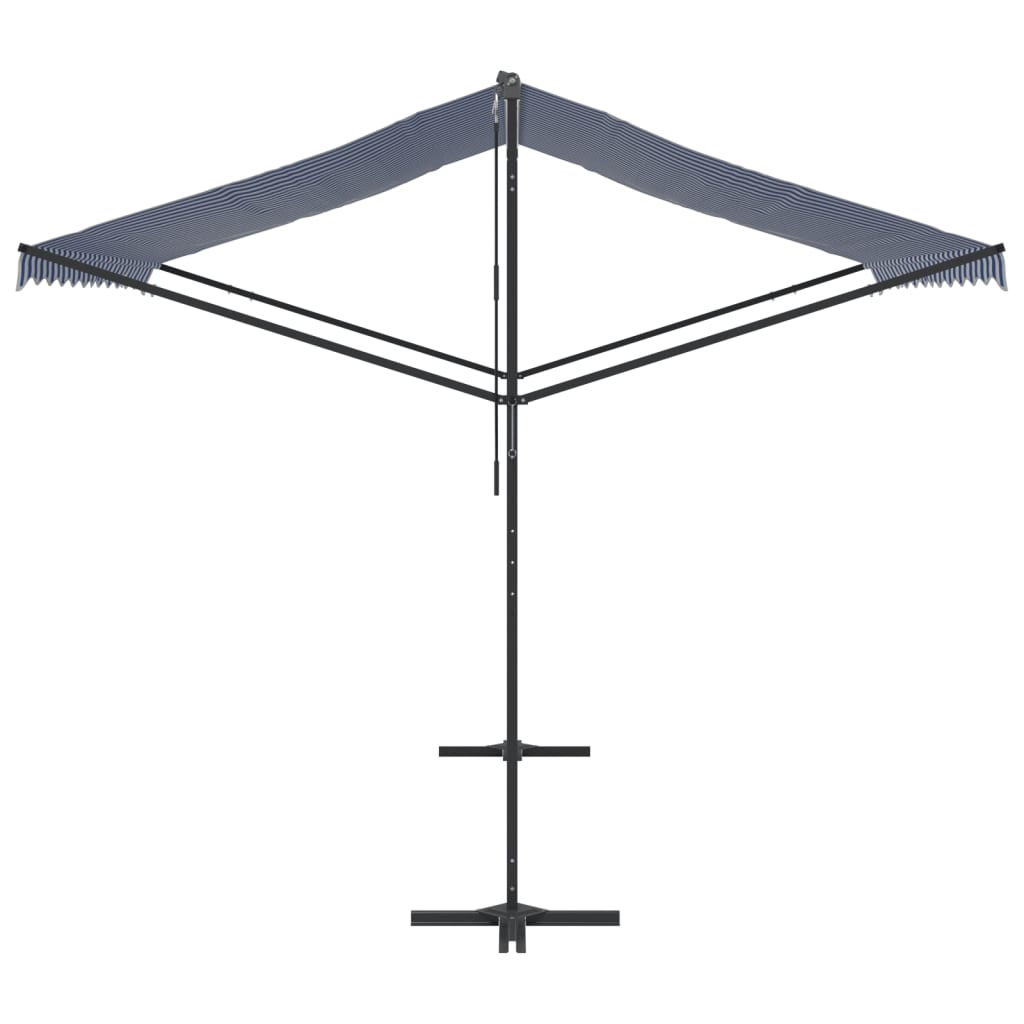 Free Standing Awning Blue and White 300x300 cm Fabric and Steel