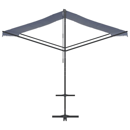 Free Standing Awning Blue and White 300x300 cm Fabric and Steel