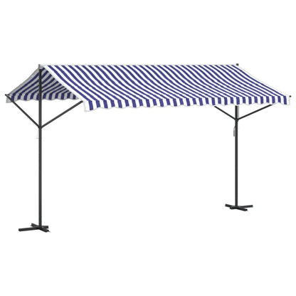 Free Standing Awning Blue and White 400x300 cm Fabric and Steel