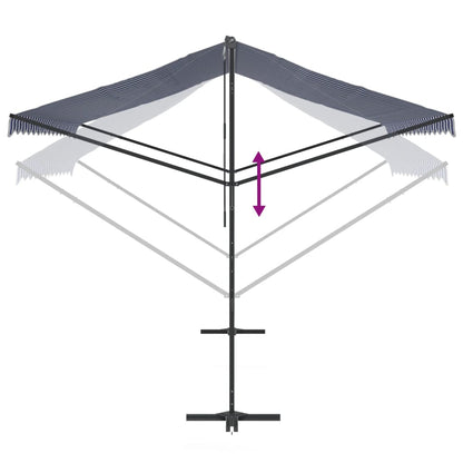 Free Standing Awning Blue and White 400x300 cm Fabric and Steel