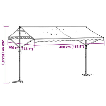 Free Standing Awning Blue and White 400x300 cm Fabric and Steel