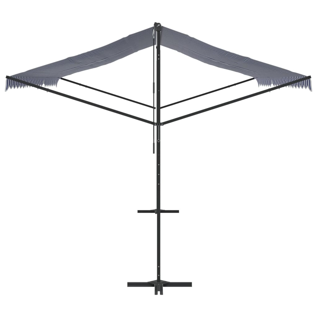 Free Standing Awning Blue and White 500x300 cm Fabric and Steel