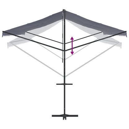 Free Standing Awning Blue and White 600x300 cm Fabric and Steel