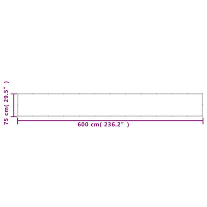 Balcony Screen Sand 75x600 cm 100% Polyester Oxford