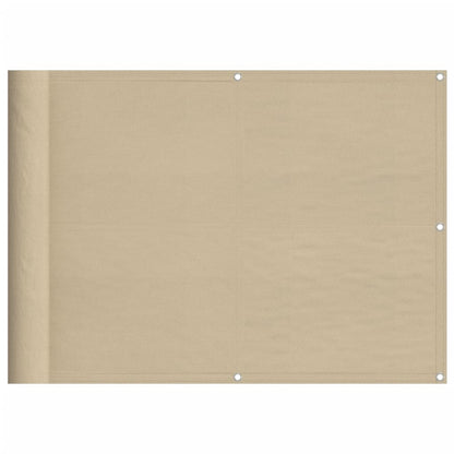 Balcony Screen Beige 75x700 cm 100% Polyester Oxford