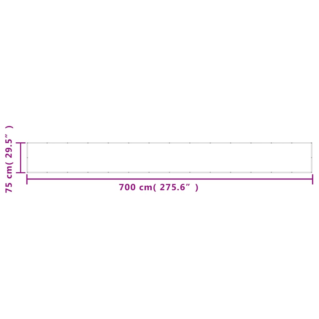 Balcony Screen Beige 75x700 cm 100% Polyester Oxford