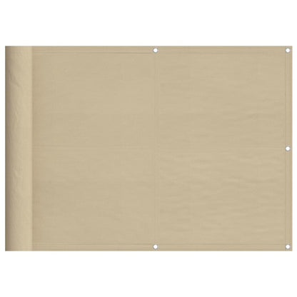 Balcony Screen Beige 75x800 cm 100% Polyester Oxford