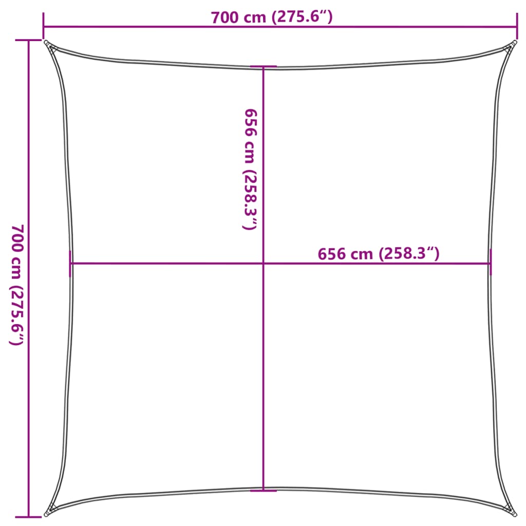 Sun Shade Sail Sand 7x7 m 100% Polyester Oxford