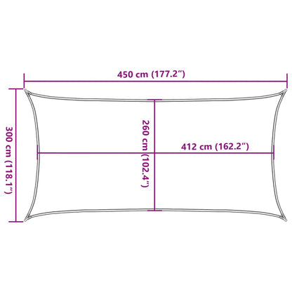 Sun Shade Sail Sand 4.5x3 m 100% Polyester Oxford