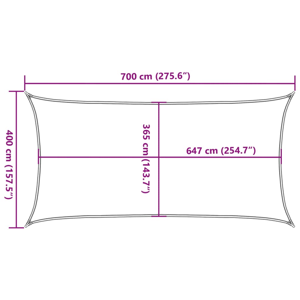 Sun Shade Sail Sand 7x4 m 100% Polyester Oxford