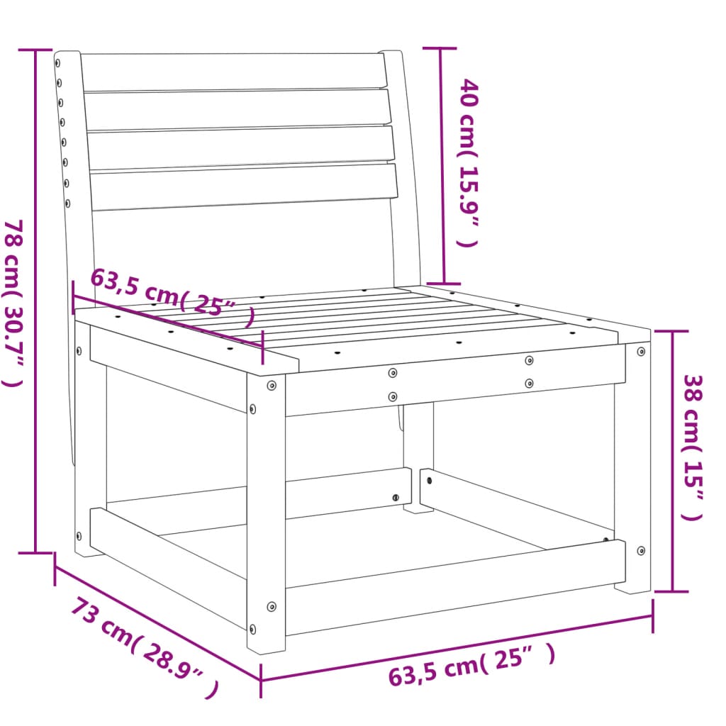 Garden Sofa Solid Wood Pine