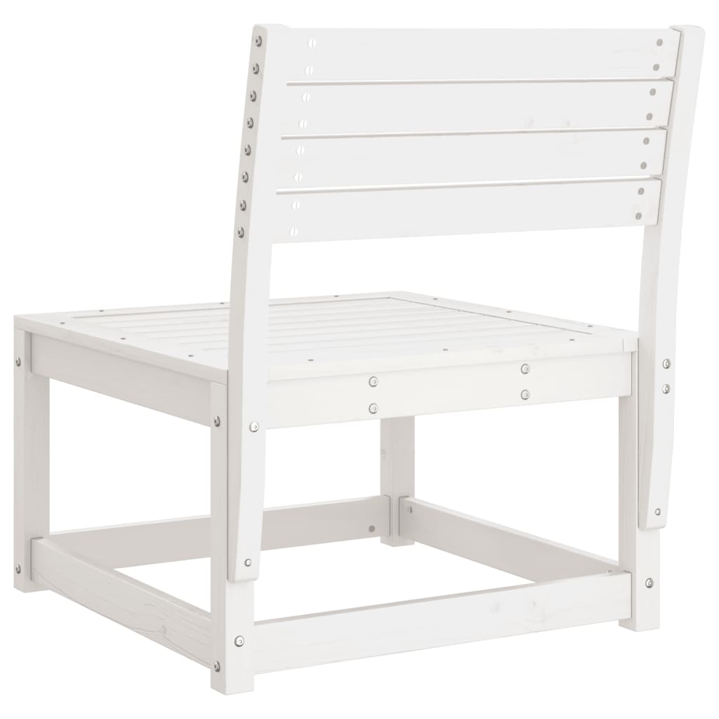 Garden Sofa White Solid Wood Pine