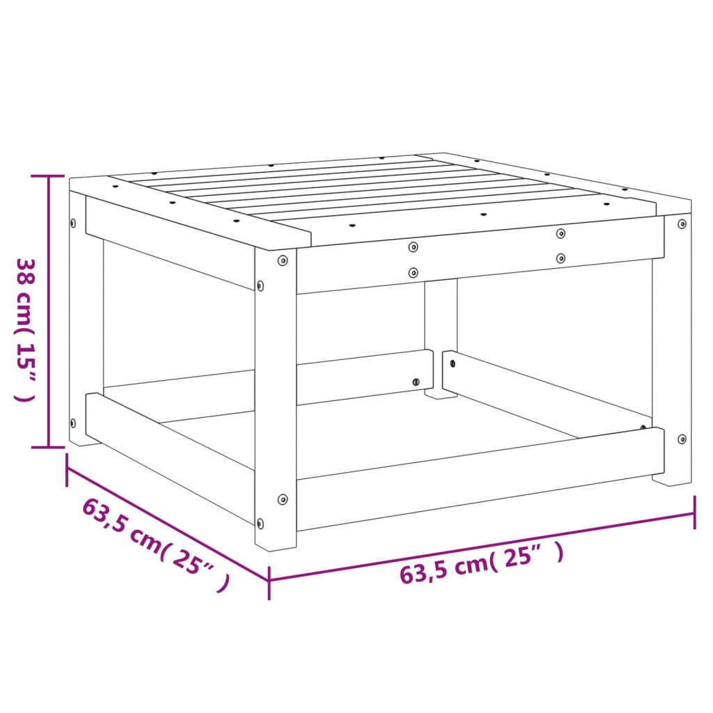 Garden Footstool Solid Wood Pine