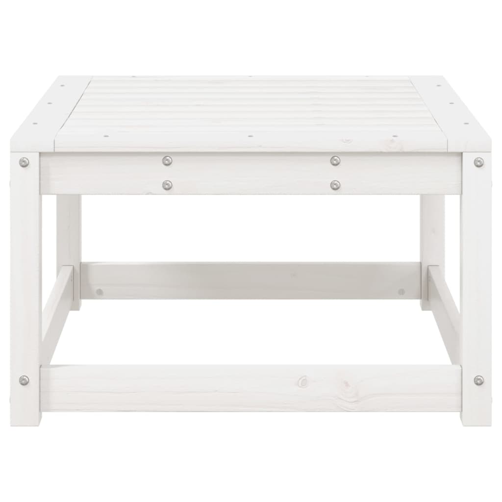 Garden Footstool White Solid Wood Pine