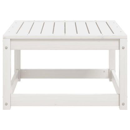 Garden Footstool White Solid Wood Pine