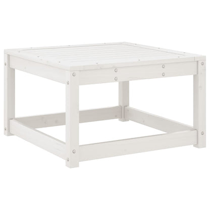 Garden Footstool White Solid Wood Pine