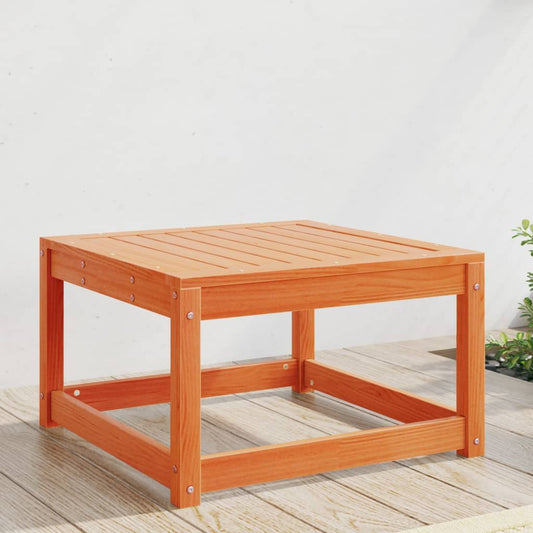 Garden Footstool Wax Brown Solid Wood Pine