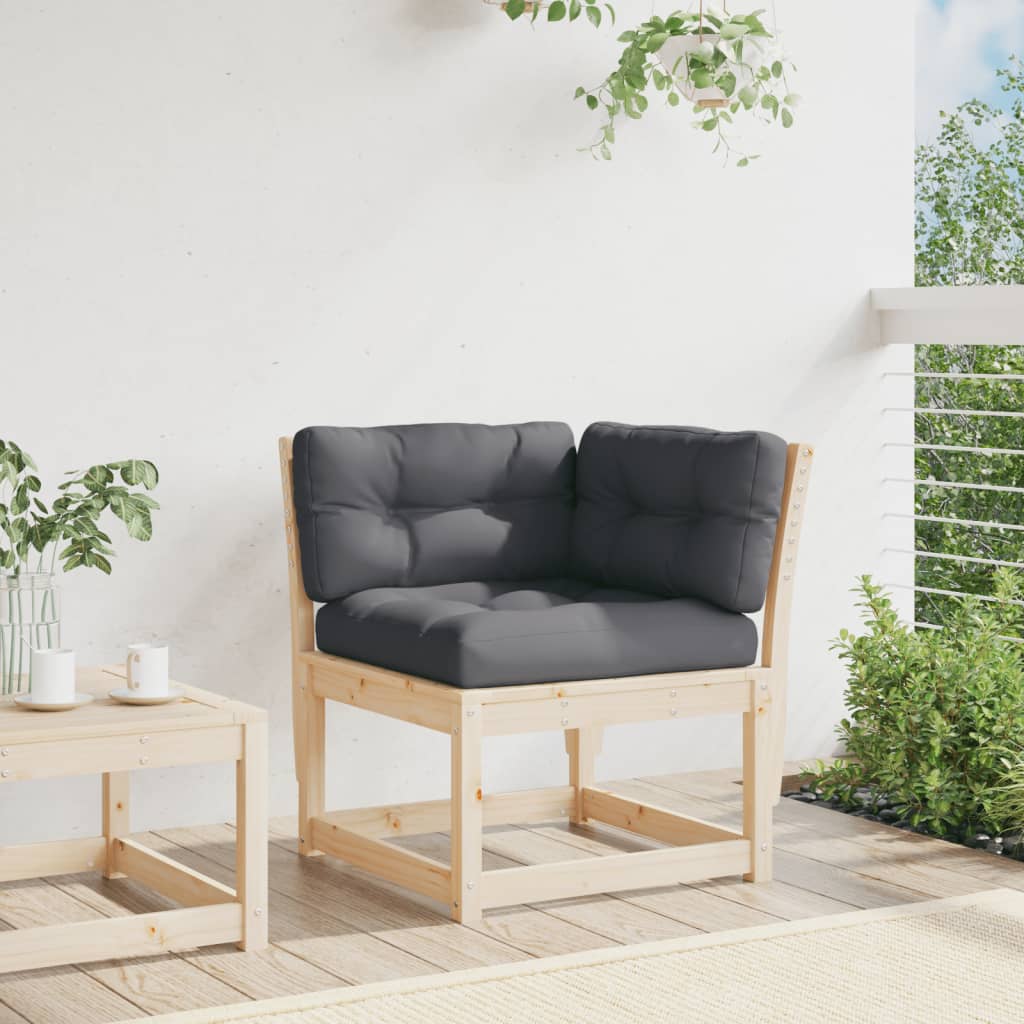 Garden Sofa Corner with Cushions 73x73x78 cm Solid Wood Pine