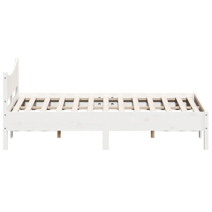 Bed Frame without Mattress White 140x200 cm Solid Wood Pine