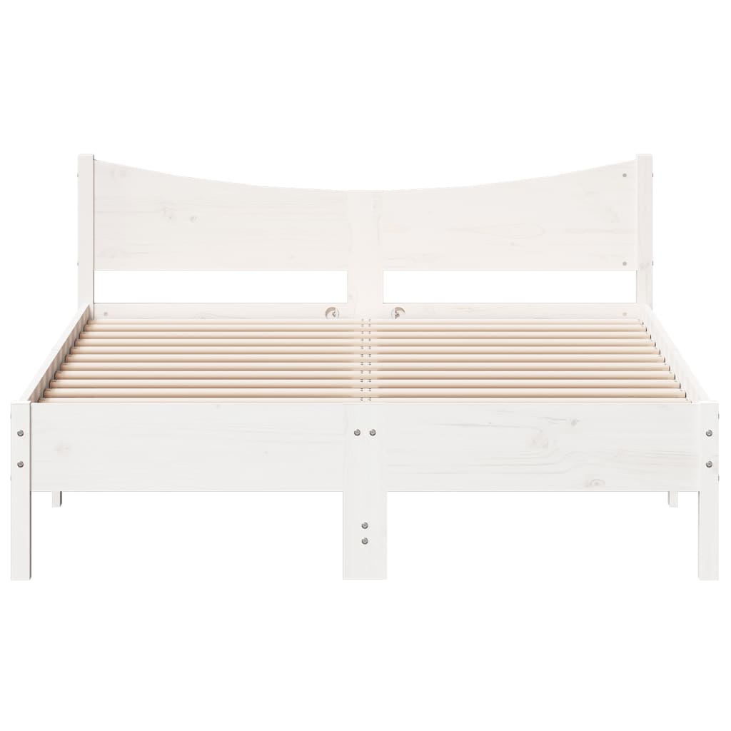 Bed Frame without Mattress White 120x200 cm Solid Wood Pine