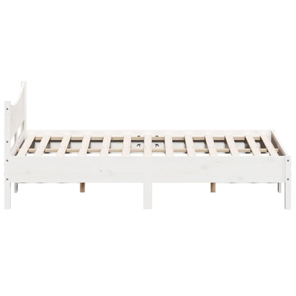 Bed Frame without Mattress White 120x200 cm Solid Wood Pine