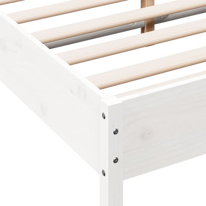 Bed Frame without Mattress White 120x200 cm Solid Wood Pine