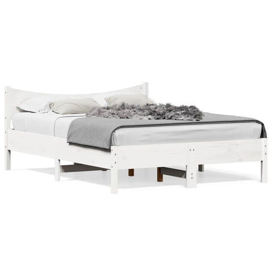 Bed Frame without Mattress White 120x200 cm Solid Wood Pine