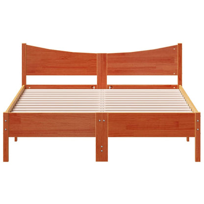 Bed Frame without Mattress Wax Brown 120x200 cm Solid Wood Pine