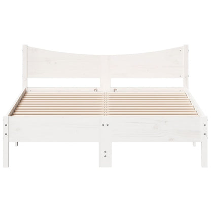 Bed Frame without Mattress White 140x190 cm Solid Wood Pine