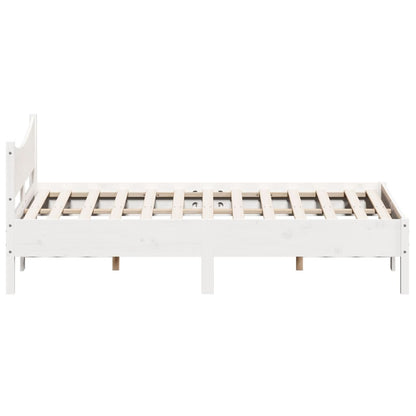 Bed Frame without Mattress White 140x190 cm Solid Wood Pine