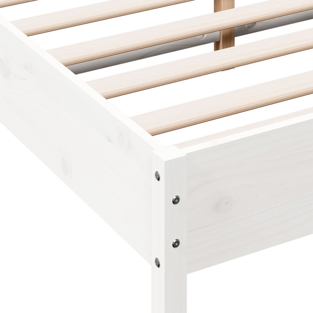 Bed Frame without Mattress White 140x190 cm Solid Wood Pine