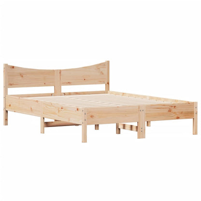 Bed Frame without Mattress 135x190 cm Double Solid Wood Pine