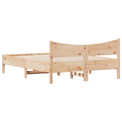 Bed Frame without Mattress 135x190 cm Double Solid Wood Pine