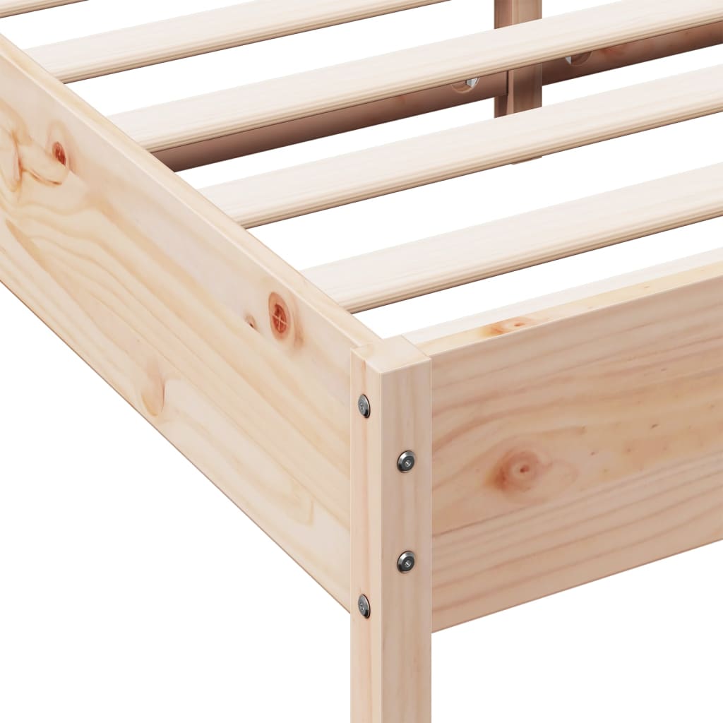 Bed Frame without Mattress 135x190 cm Double Solid Wood Pine
