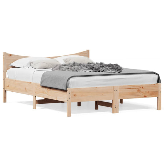 Bed Frame without Mattress 135x190 cm Double Solid Wood Pine
